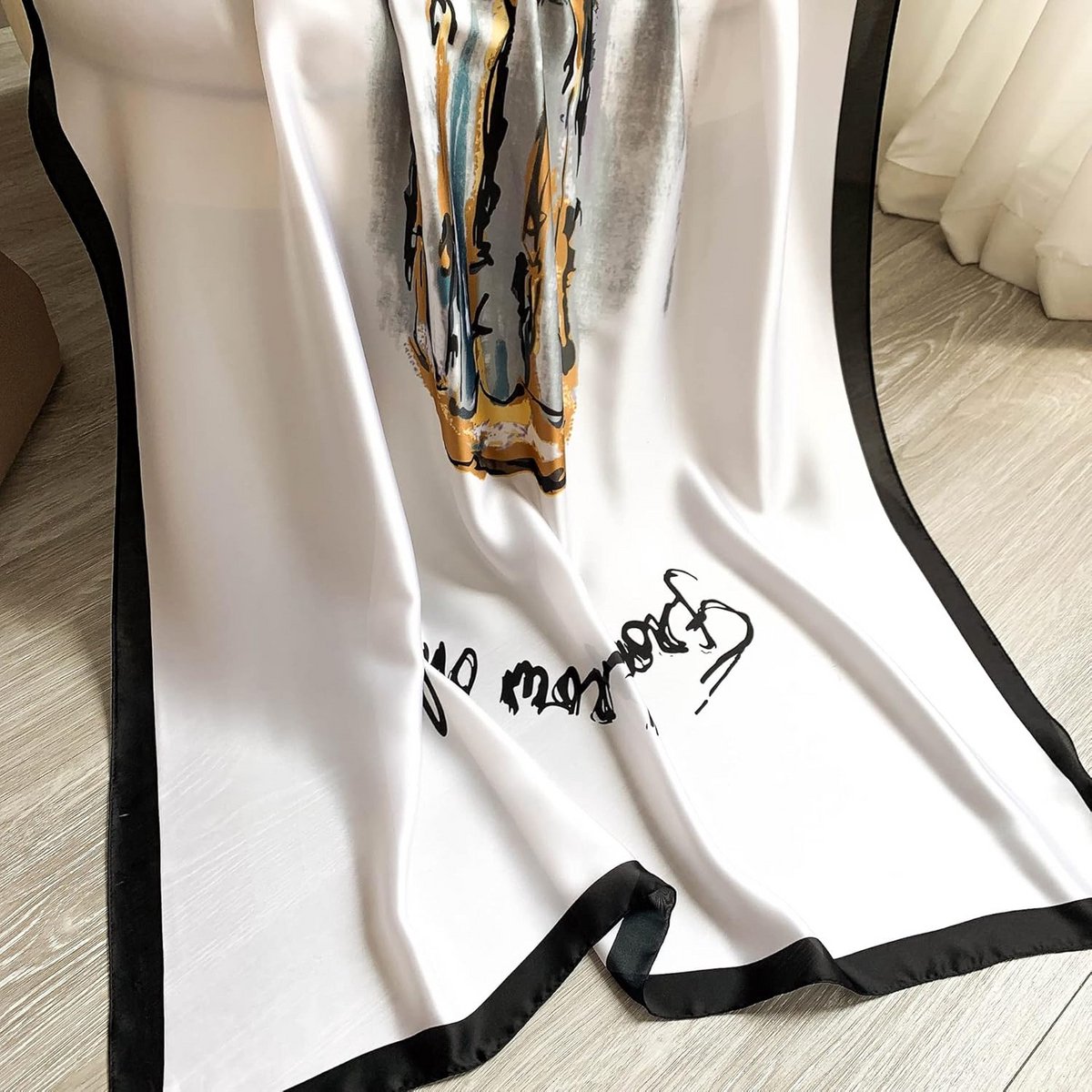 Grote Zijden Sjaal Dames Foulard Rechthoekig Lichtgewicht 180x90 cm - Voorjaar Zomer Herfst Winter