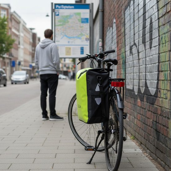 Lynx Waterdichte Fietstas Tarpaulin 21L - Geel van Lynx. — afbeelding 4