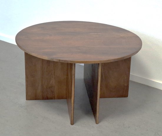 Salontafel rond 80 cm walnoot