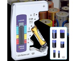 Actie4you® - Batterijtester - Batterijtester voor alle baterijen - Batterij tester analoog – Universeel – Wit