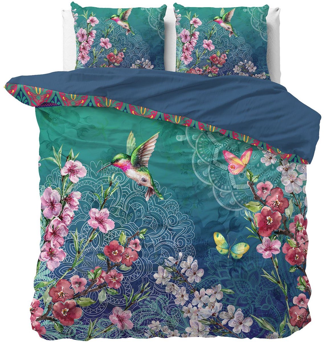 Sleeptime Brenda Dekbedovertrekset - 200x200/220 + 2 kussenslopen 60x70 - Blauw