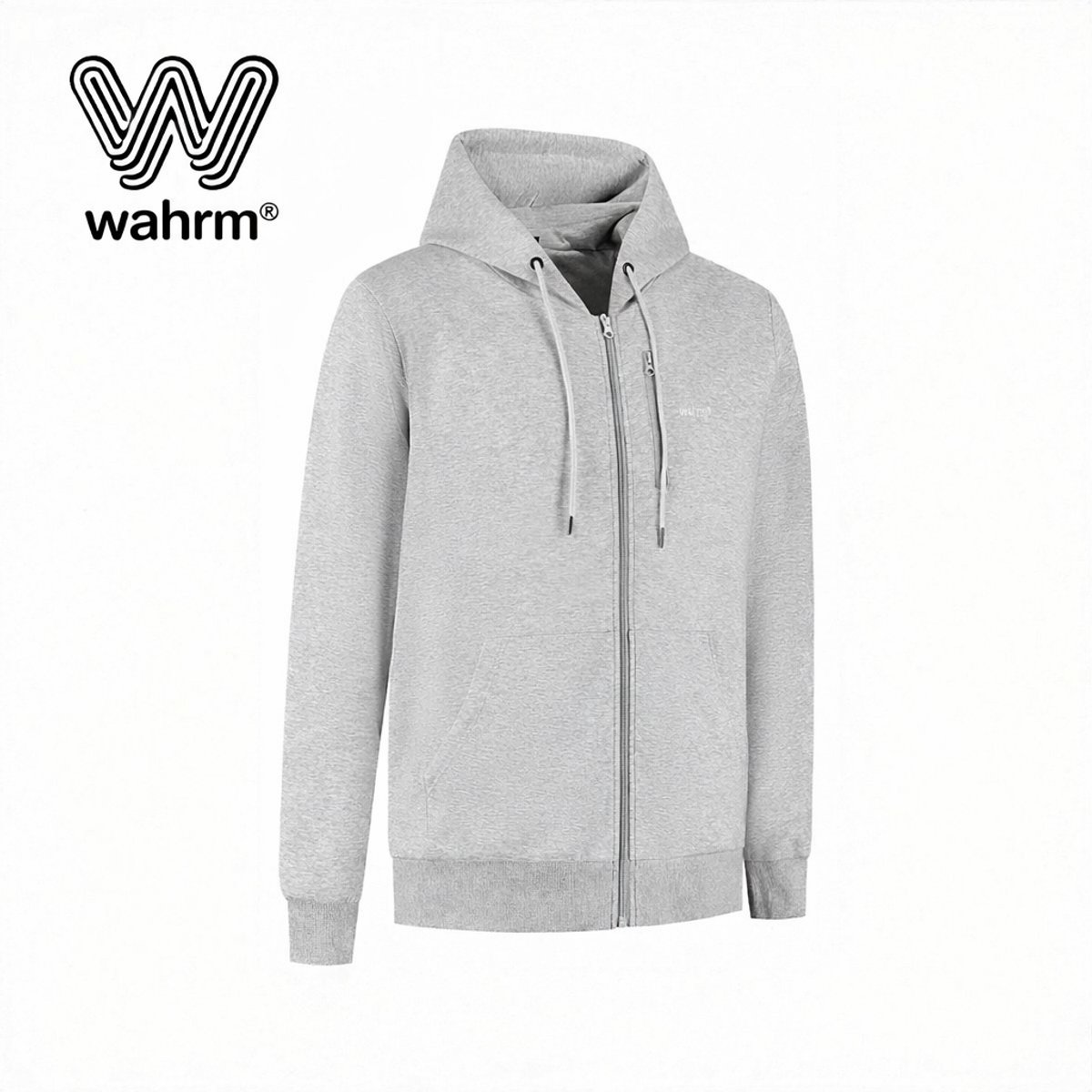 Wahrm Verwarmde Hoodie Dames met Rits – Infrarood Verwarming 6 Zones – Incl. 10.000 mAh Powerbank – 3 Warmtestanden – Draadloos & Wasbaar Grijs