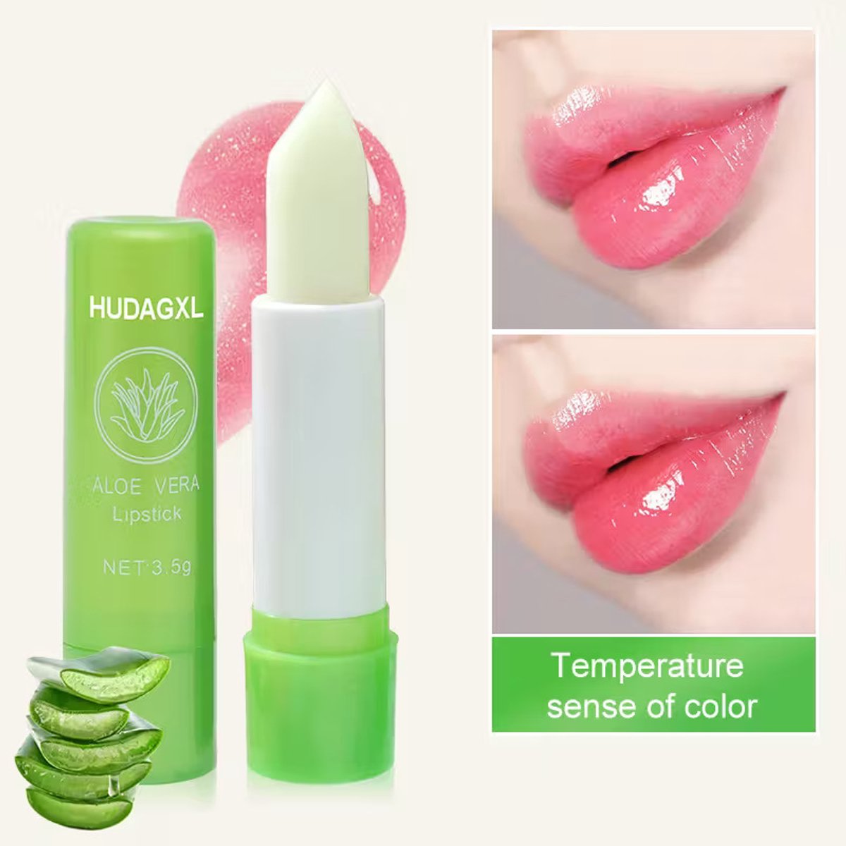 Set van 2 Aloe Vera Lippenbalsems – Kleurveranderend, Hydraterend & Verzachtend