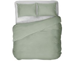 Kayori Rinen Dekbedovertrek Linnen - 200x200-220 + 2 slopen - Perfect voor de zomer - Tweepersoons - Saliegroen
