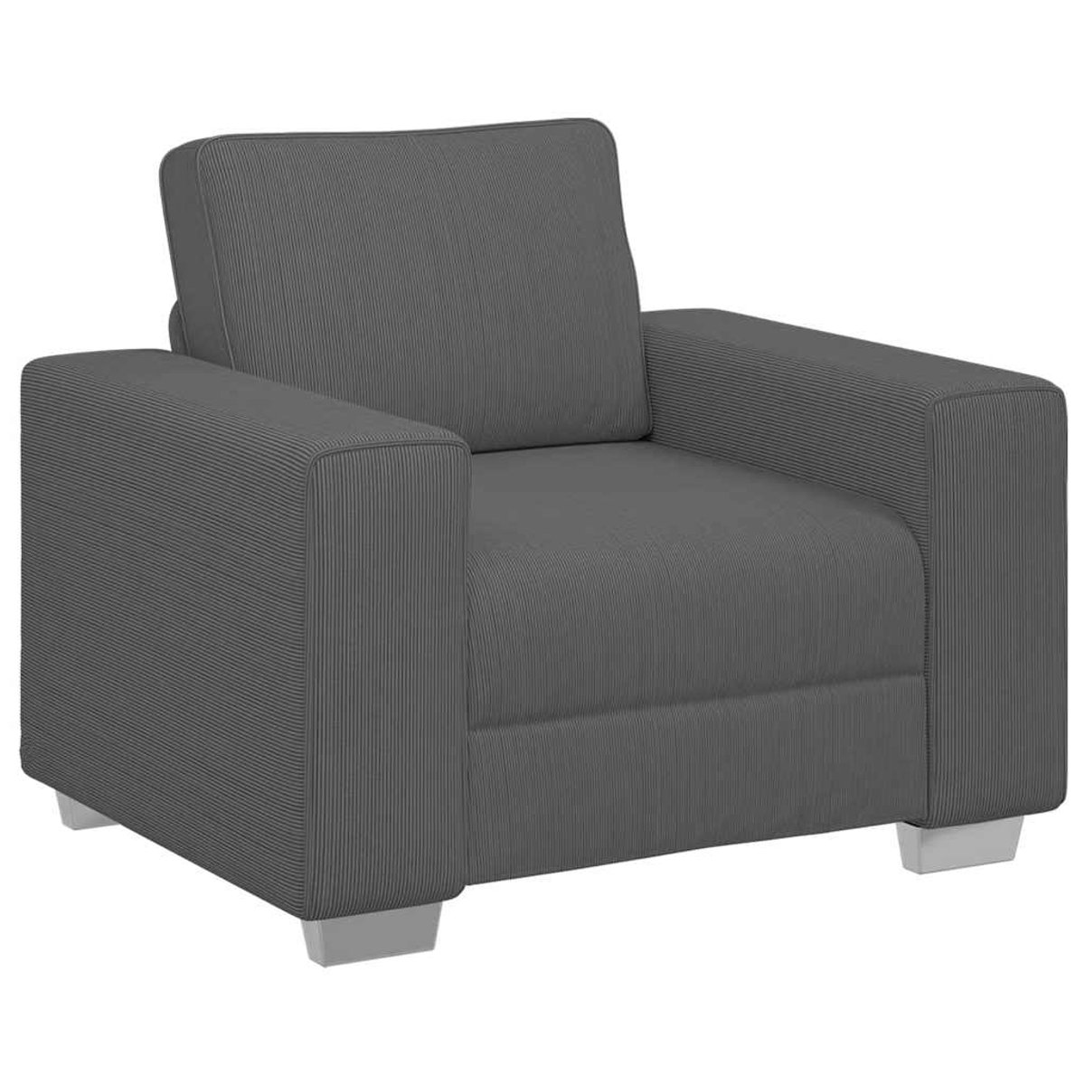 vidaXL Fauteuil - 100x77x82 - cm - corduroy - stof - donkergrijs