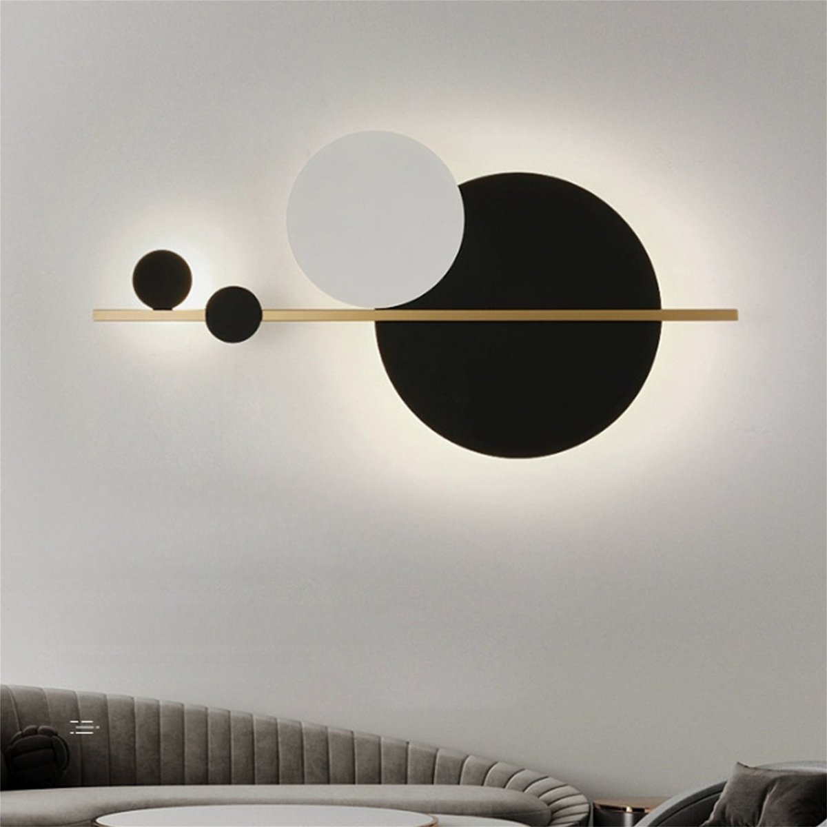 CHIWIN LED Wandlamp 30W - 3 Lichtkleuren Dimbare Wandverlichting - Modern Design voor Woonkamer, Gang, Slaapkamer, Buiten - Eenvoudige Montage - Zwart & Wit - Metaal