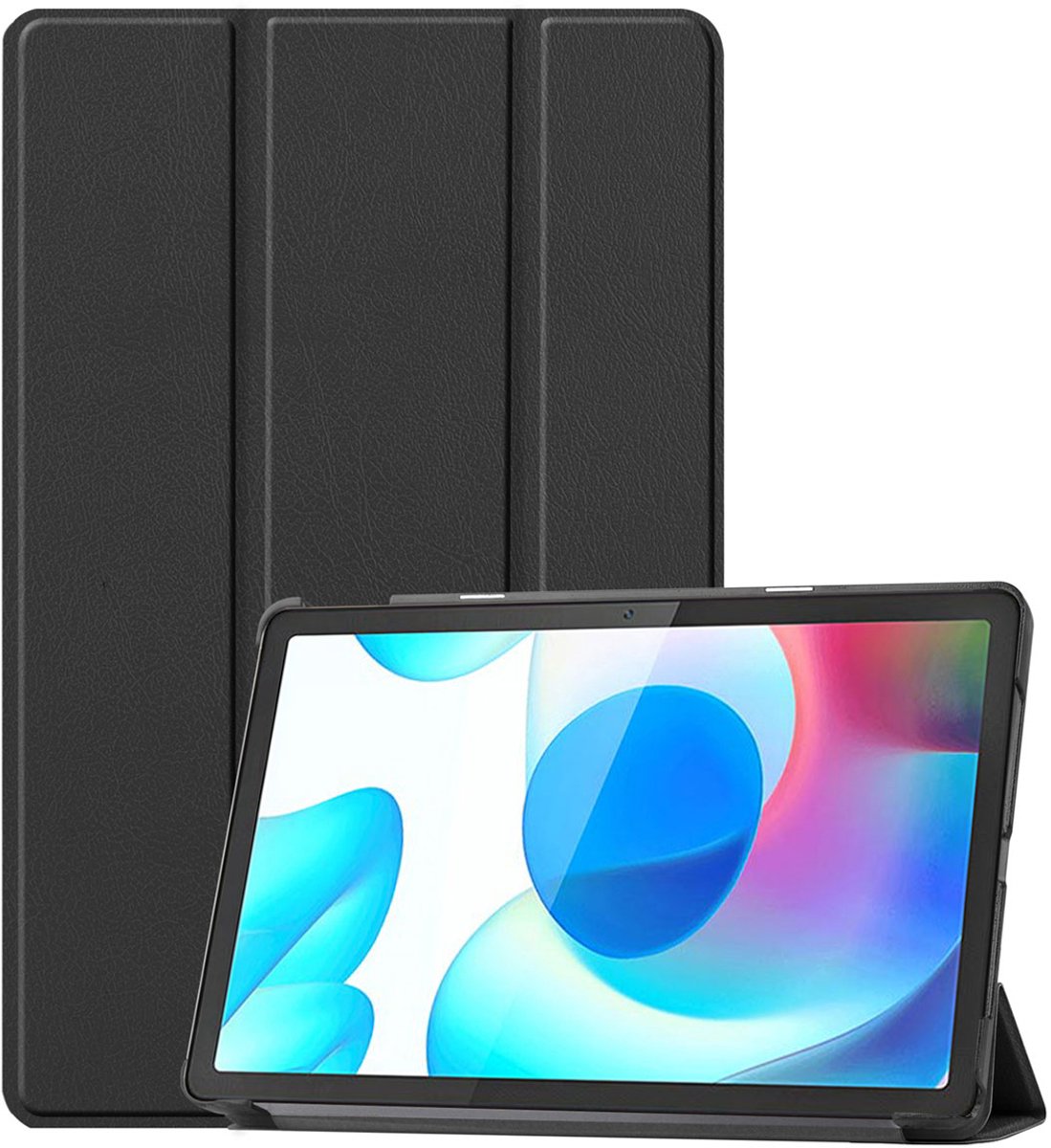imoshion Tablet Hoes - Geschikt voor Realme Pad - Trifold Bookcase - Zwart