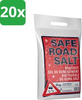Strooizout en Dooizout 10 kg – Dooizout voor Gladheidsbestrijding – Lichte Verpakking – 10 kg - Zout voor op de weg - Voordeelverpakking - 20 stuks - Dooizout - Strooizout - Ijsbestrijding - Sneeuwbestrijding - Preventief Strooien