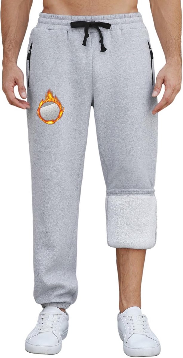 Heren Fleece Gevoerde Joggingbroeken met Ritszakken voor Winter