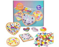 Mozaïek onderzetter knutselset voor kinderen – Creatieve doe-het-zelf ambachten met eenhoorn en regenboogpatronen