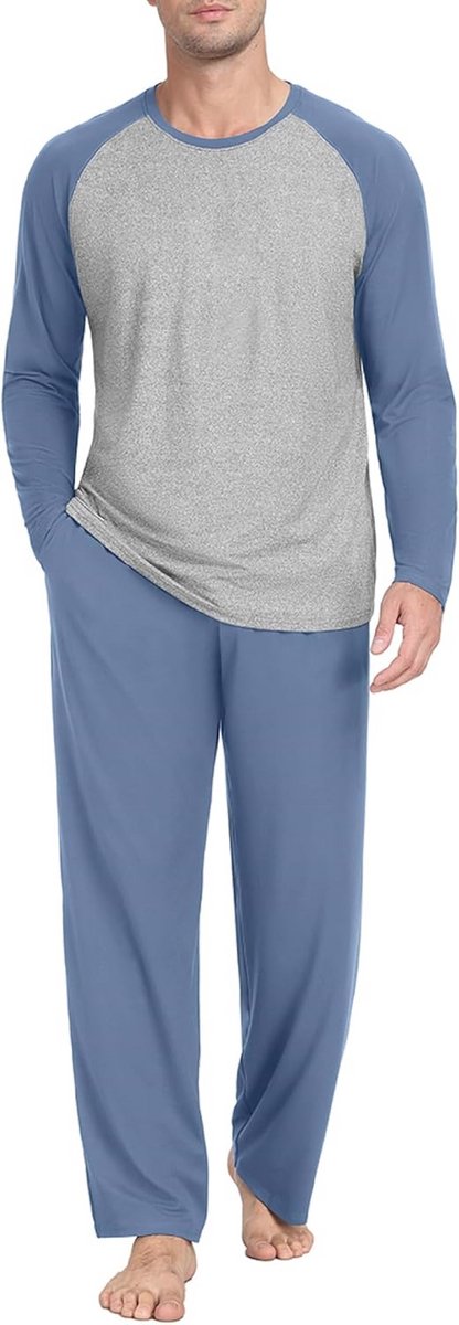 Heren Pyjama Set met Lange Mouwen - Comfortabele Nachtmode