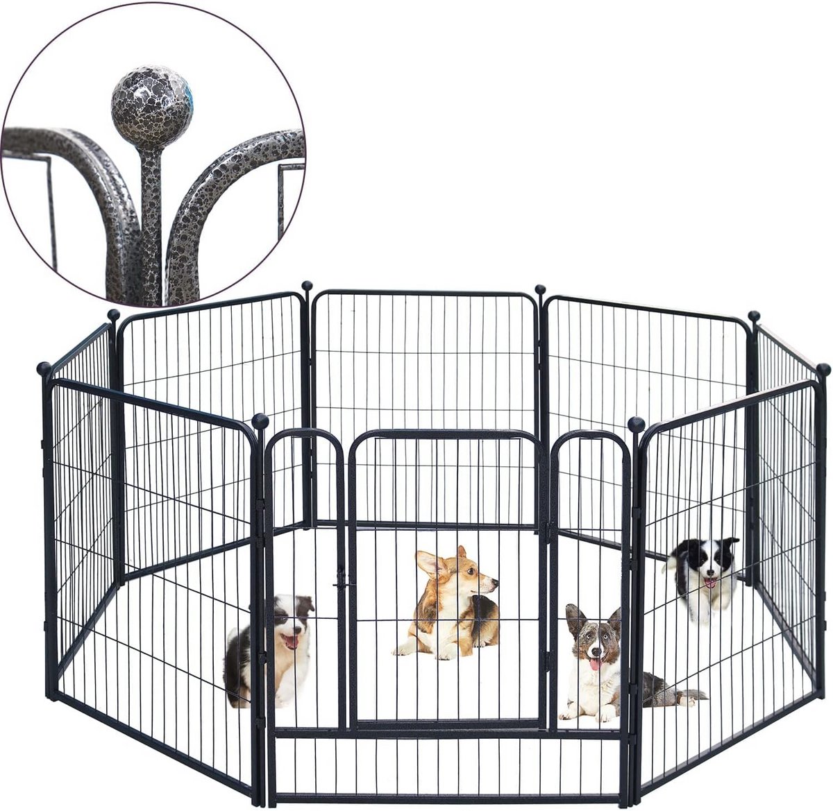 Opvouwbare Hondenpen – 32 Inch Hoge Dierenbox voor Puppies en Kleine Honden