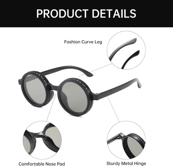 Polarized Round Adjustable Sunglasses for Men and Women - UV400 Protection for Beach and Outdoor Activities — afbeelding 4