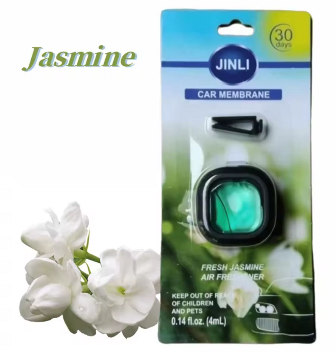 TLVX Autoparfum Jasmijn Geur 4ML / Design Luchtverfrisser / Met Handige Ventilatie Clip / Frisse Bloemen Geur / New Car Parfum / Lange werking / Fris interieur / Lekker Auto Luchtje / Car Diffuser / Air Freshener / Uniseks geur