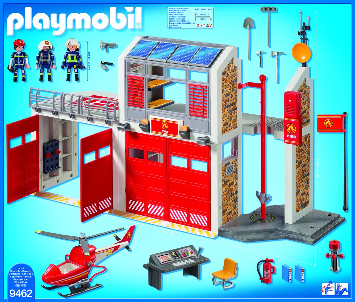PLAYMOBIL City Action Grote brandweerkazerne met helicopter - 9462 — afbeelding 5