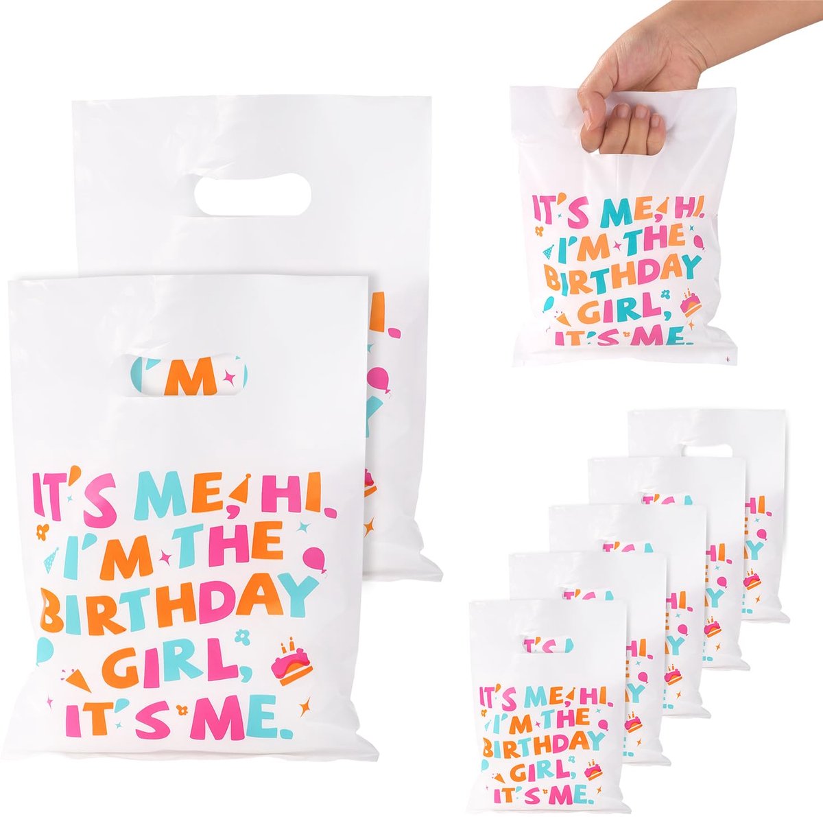 50pcs It's Me Hi I'm The Birthday Girl Gift Bag for Singer Fans, Pop Music Birthday Bags Music Party Favor Bags Music Lover Goodie Bag for Kids Girls Holiday Supplies