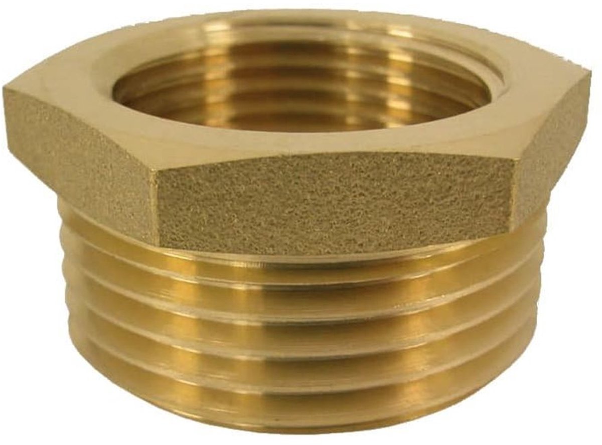 Messing Reducering 1 1/2" AG x 1/2" IG - Draadfitting Boni