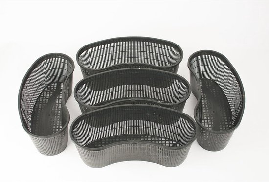 Ovale en Niervormige Plantenmanden voor Vijver en Tuin - Set van 5 - Kunststof Waterplanten Mand