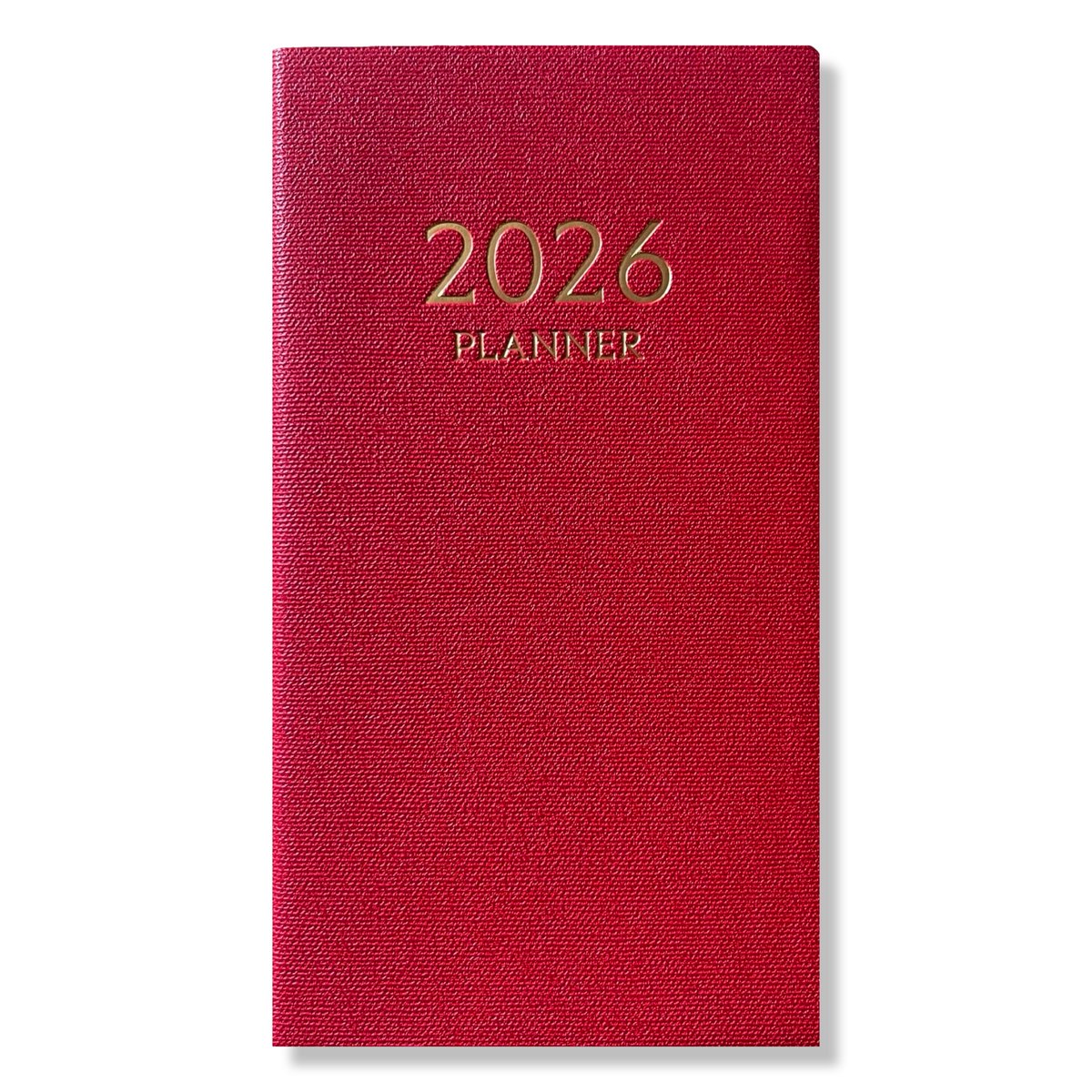 2026 Pocket Agenda - Dagagenda 1D/1P - Softcover Rood - 9,5x17,3cm