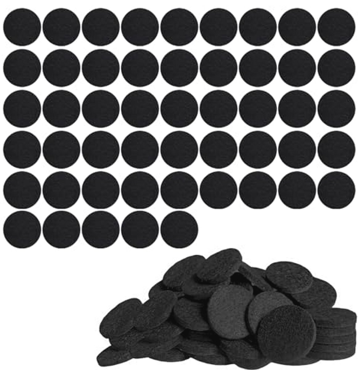 50 stuks zelfklevende viltdoppen voor stoelen - Zwarte viltglijders voor meubels (20 mm)