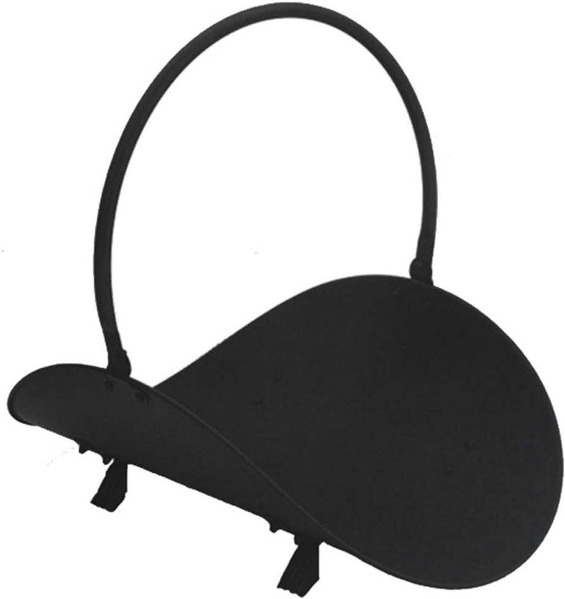 Houten en metalen loghouder met gebogen design voor open haard