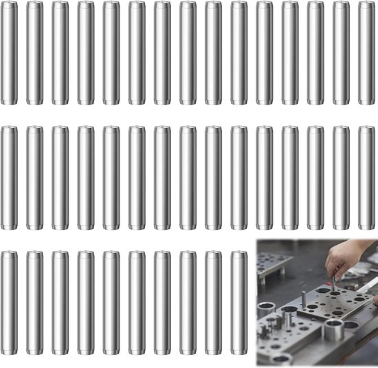 12x Plankdragers – Roestvrijstaal – 5x40 Mm – Cilindrisch – Zilver – Voor Keukenkasten, Boekenkasten En Meer – Stevig En Corrosiebestendig