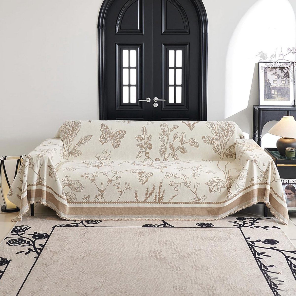 Zachte Chenille Sofa Deken met Kwastjes – Multifunctionele Plaid voor Slaapkamer en Woonkamer