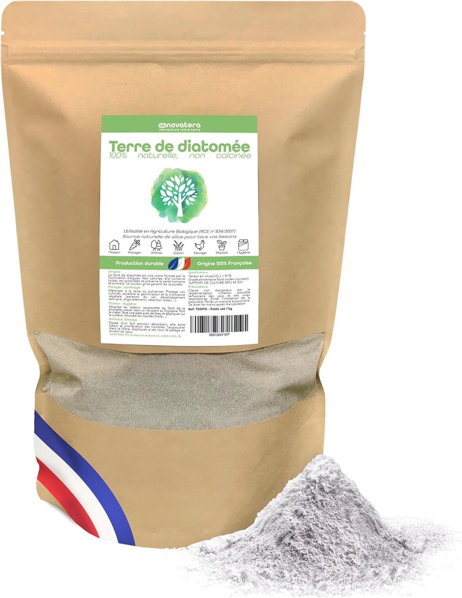 Diatomeeënaarde 100% Natuurlijk - Ecologische Bescherming voor Biologische Landbouw - 1 kg