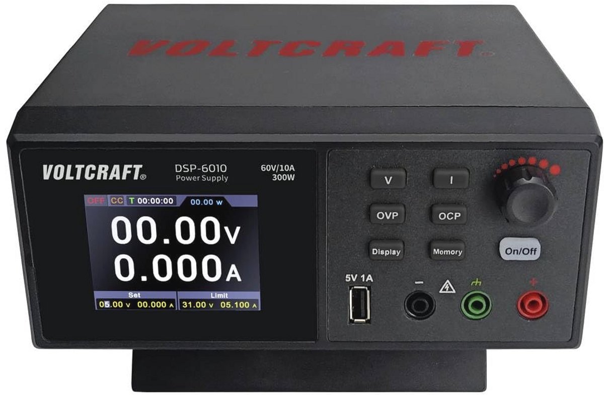 Laboratoriumvoeding instelbaar 0-60V 0-10A 300W met USB en afstandsbediening