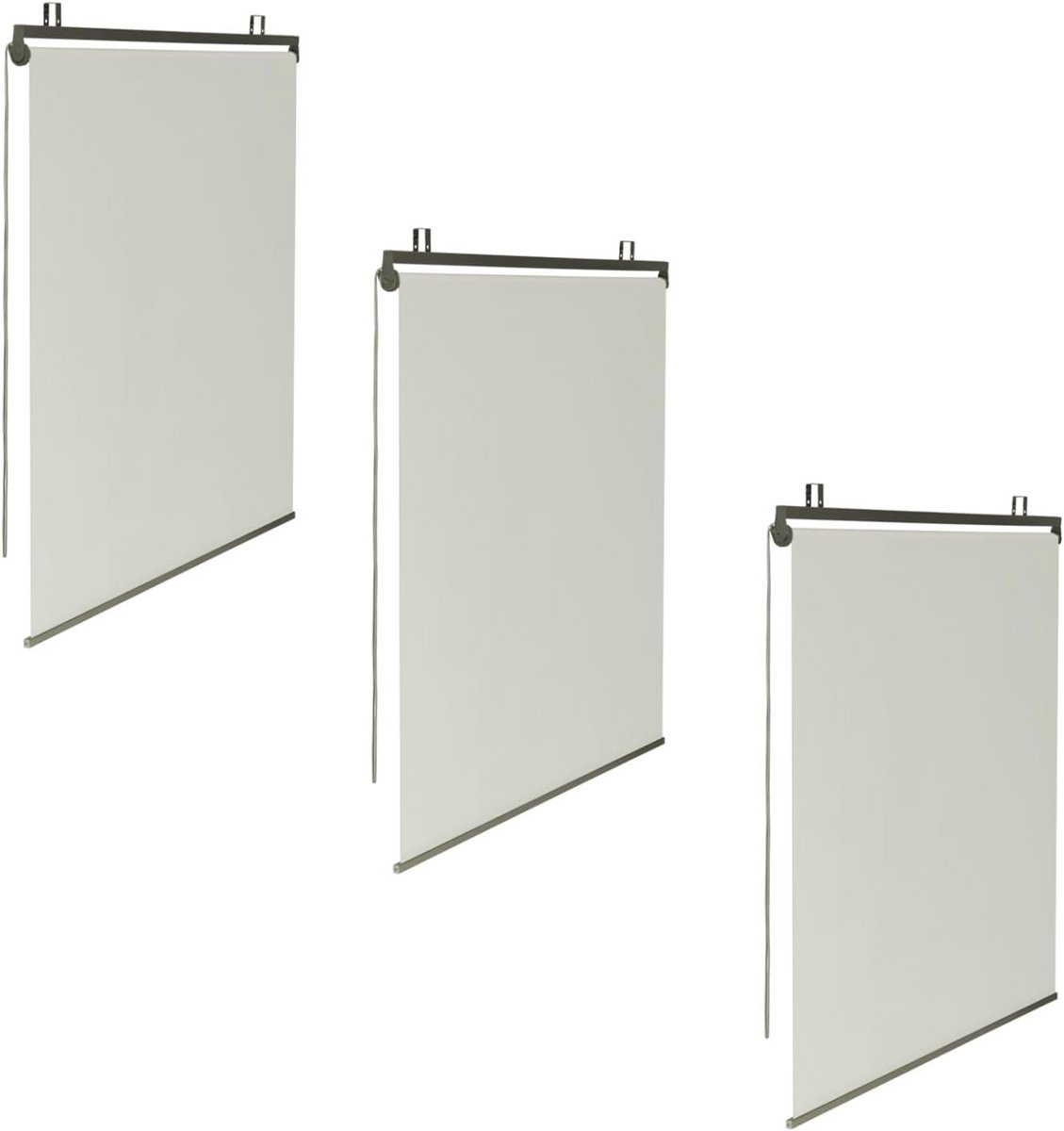 Set van 3 Verstelbare Rolgordijnen voor Pergola - Ecru 124x225 cm
