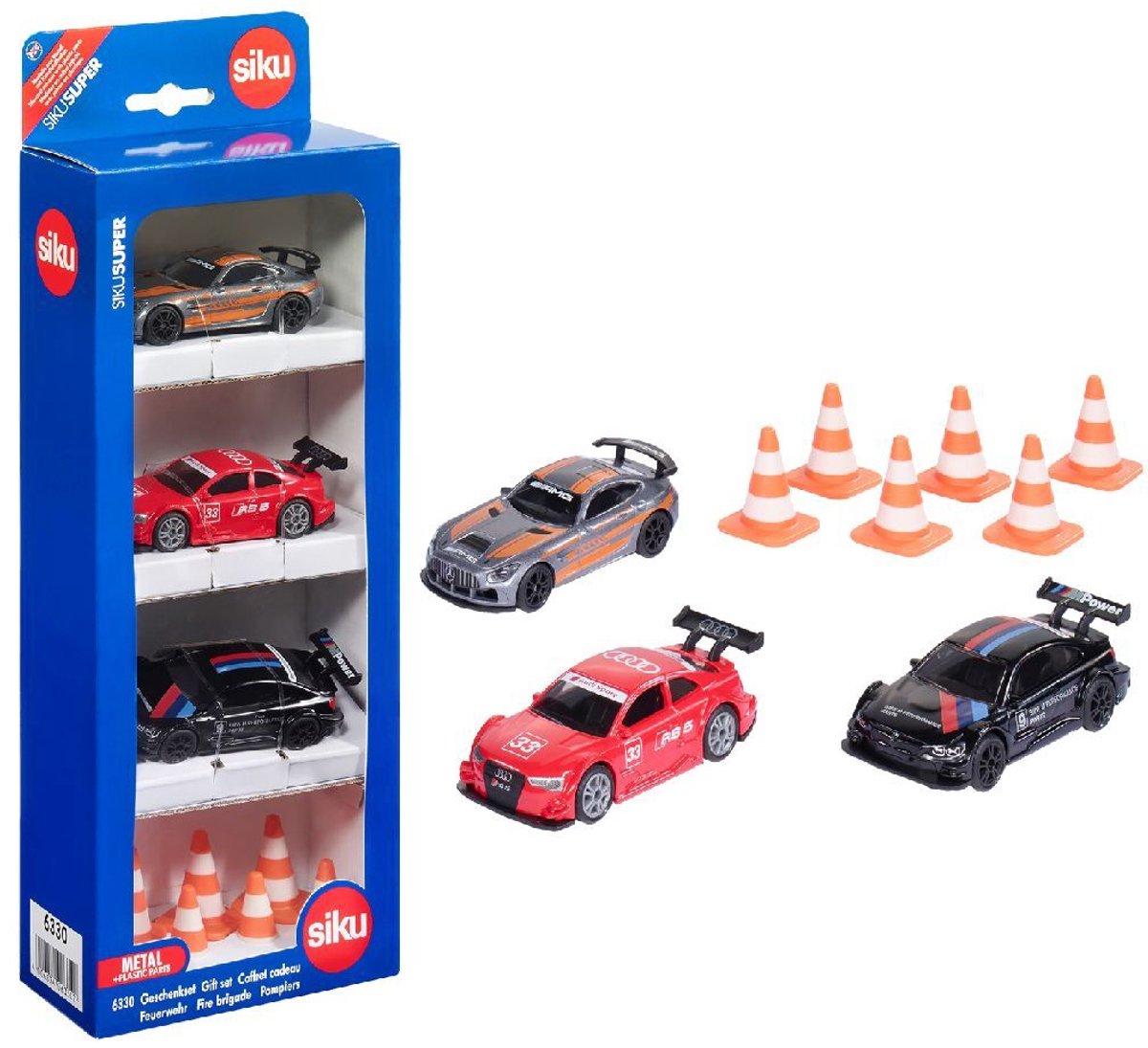 SIKU Super Cadeauset Race: 3 raceauto's met kegels thumbnail 4