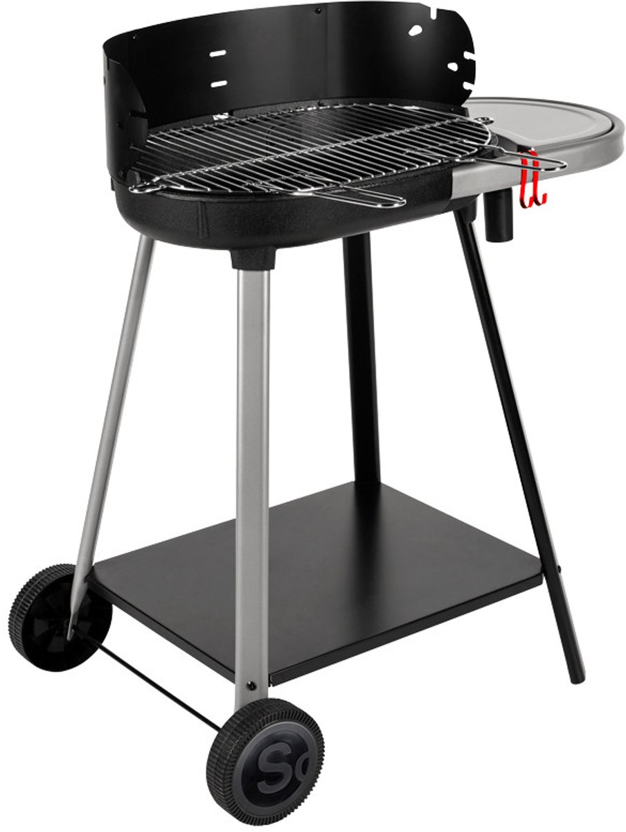 Vulcano 2000 houtskoolbarbecue met gietijzeren kuip en verchroomd stalen rooster