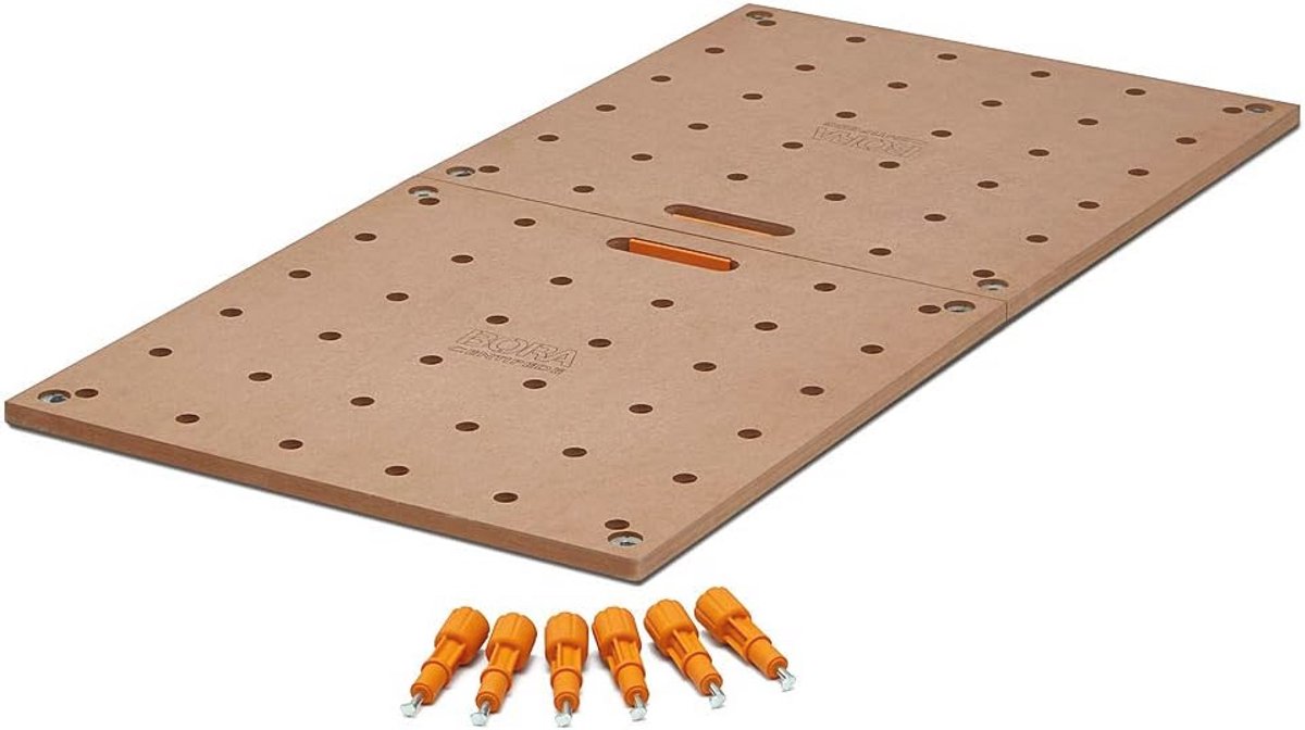 Draagbare Werkbank Tafelblad 24" x 48" met Hondengaten en Snelsluithandgrepen