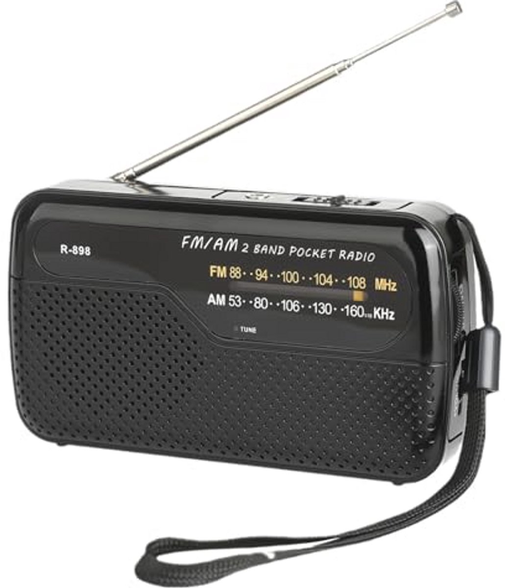 Draagbare FM/AM radio met sterke luidspreker - Compacte zakradio voor binnen en buiten