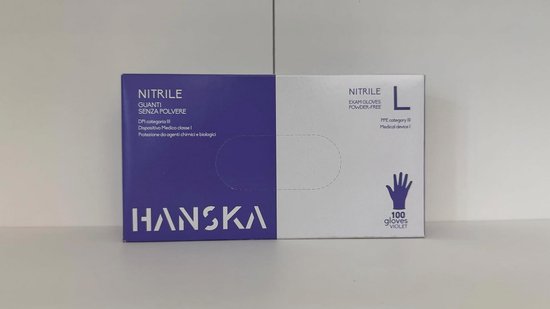 Disposable Nitrile Gloves - Powder-Free - Medical and Food Handling - 100 Pack, Size L