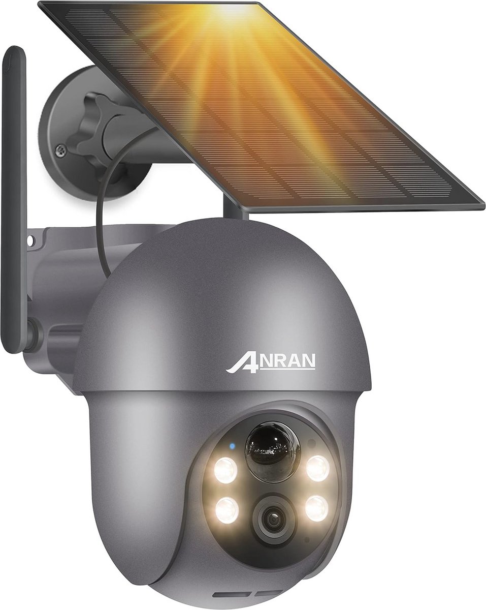 5MP Buiten Bewakingscamera met Zonnepaneel - FHD Draadloze en Waterdichte WiFi Camera met PIR Bewegingsdetectie en Nachtzicht