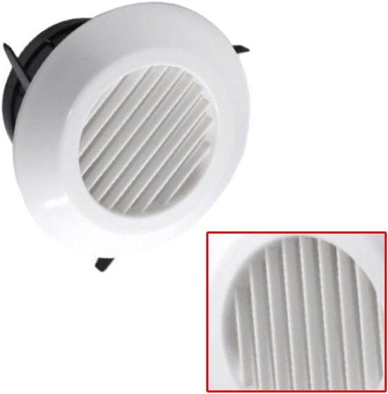 Grille D'aération Ronde 8 Pouces – ABS Blanc, Style Louvre, Pour Soffite Ou Mur