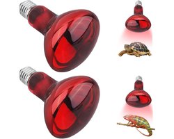 Infrarood Warmtelamp 100W E27 voor Reptielen en Amfibieën - 2 Stuks Rood Licht