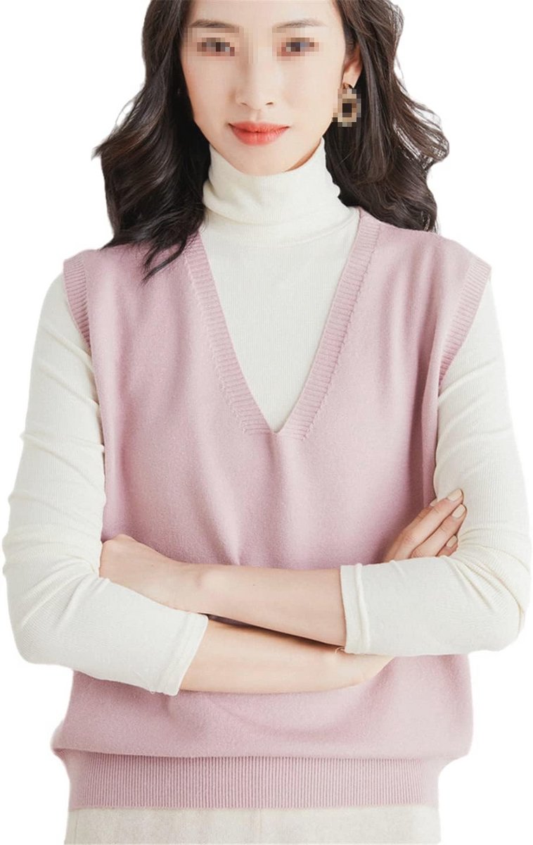 Dames Trui Vest Herfst Winter Mouwloos Kasjmier V-hals Losse Gebreide Tops Pullover Vest