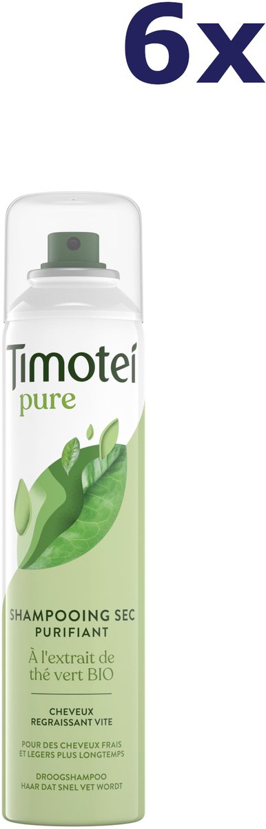 6x Timotei pure droogshampoo 245ml thé vert