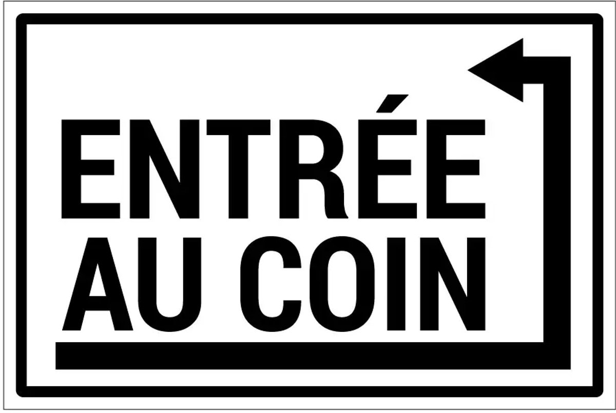 Entrée au coin droite sticker | 30 x 20 cm
