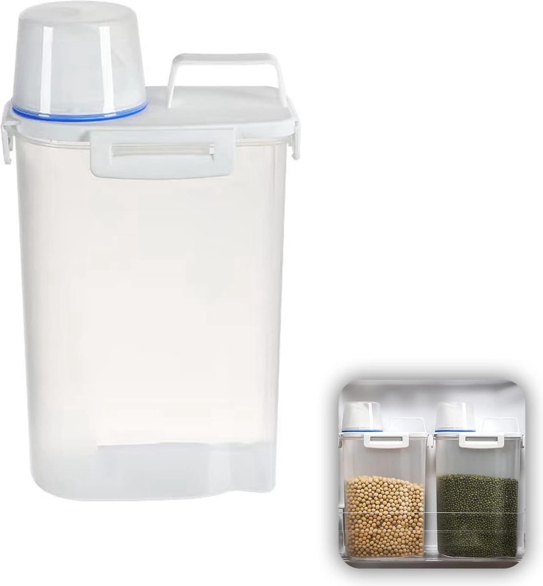 Stunq® Ruime Keukenopslagdoos van 2,5 liter met Deksel voor Diverse Voedingsmiddelen