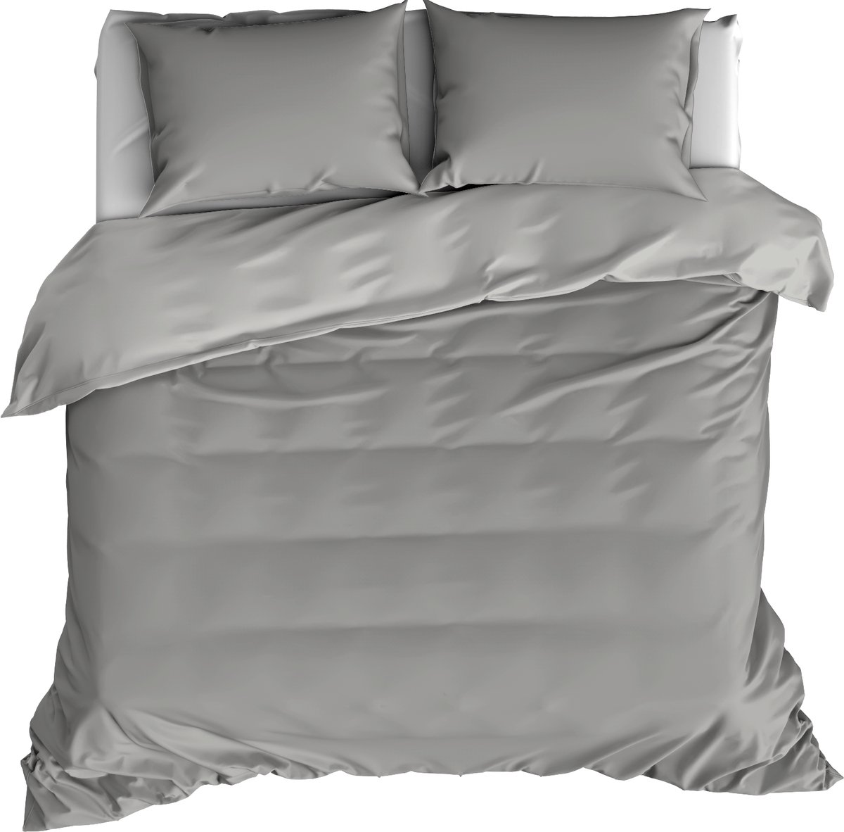 De Witte Lietaer Dekbedovertrek Katoen Satijn Olivia - Tweepersoons - 200 x 200/220 cm - Dove