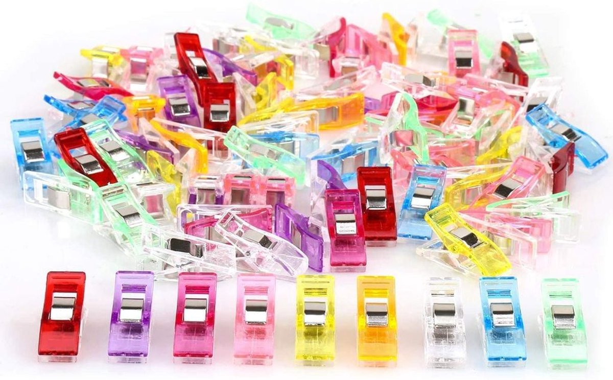 100 stofklemmen, naaiaccessoires, geschikt voor naaien, quilten, haken, enz.