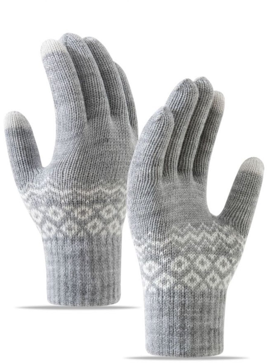 JeiibrZui Touch Screen Gloves Women Warm Gloves Women Anti-Slip & Touchscreen Compatible Warmth And Style 1 Pair Unisex Winter Sports In Grijs