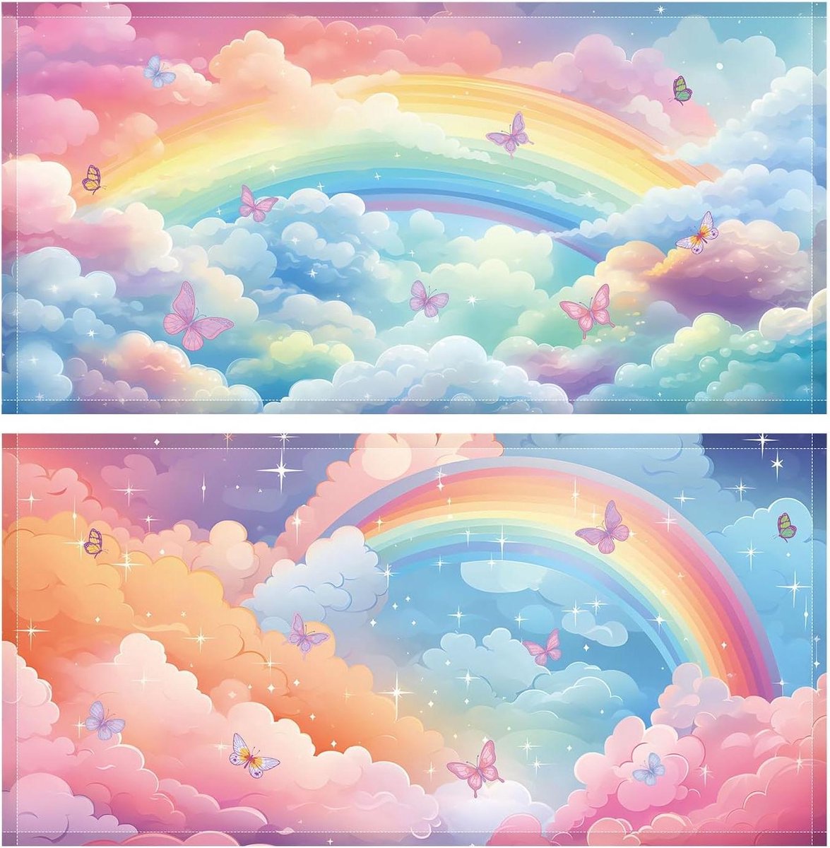 TL Lichtkap 120x60cm - Magnetische Plafondlampkap in 2 Stijlen - Regenboog Stoffen - Klasl