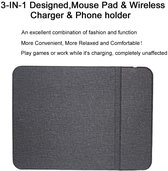 Muismat met draadloze oplader, 15W snel draadloos oplaadstation Geschikt voor Samsung iPhones en alle Qi-compatibele apparaten.