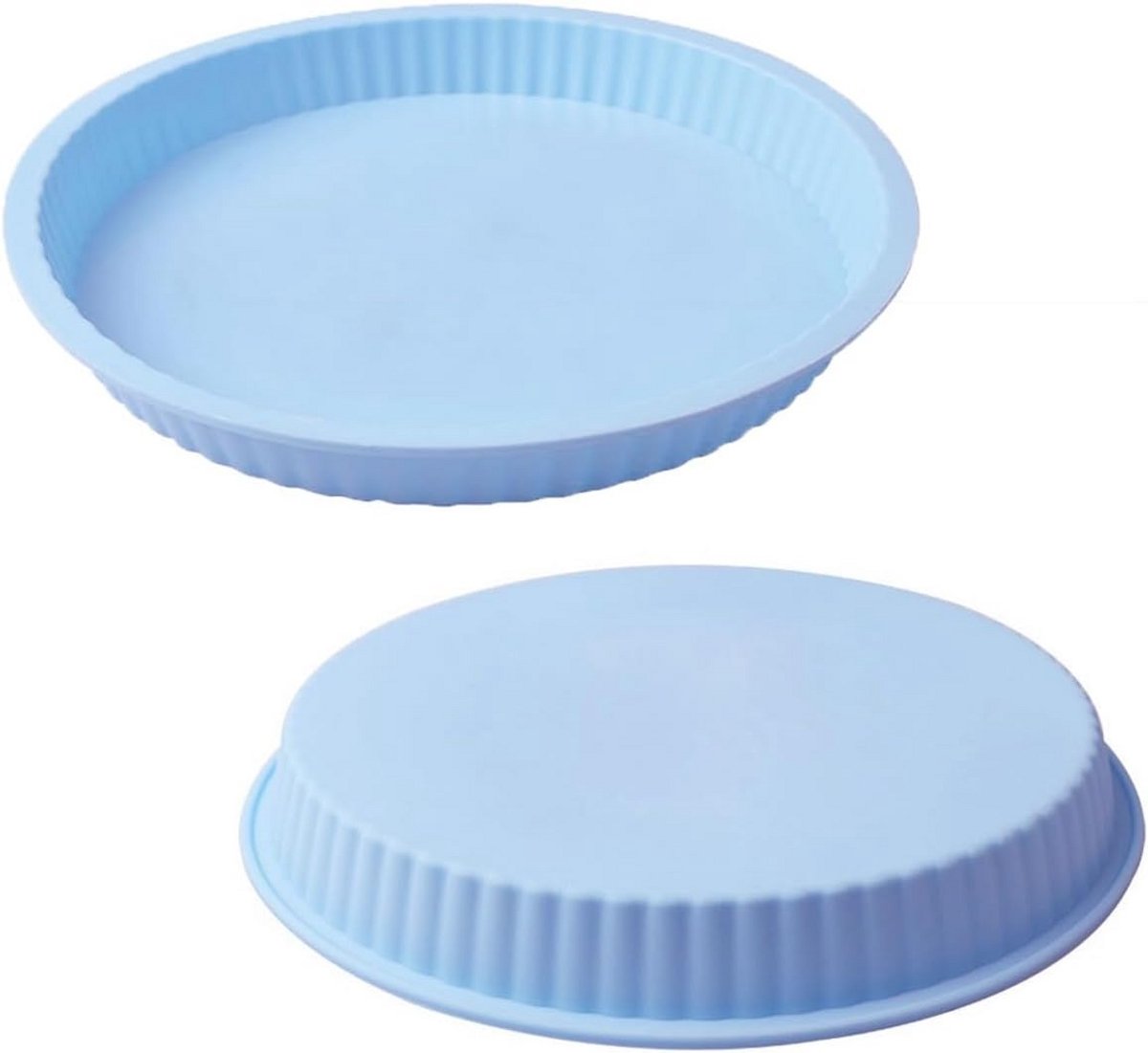 Set van 2 Flexibele Siliconen Bakvormen voor Taart Quiche en Pizza Rond 26,5 cm