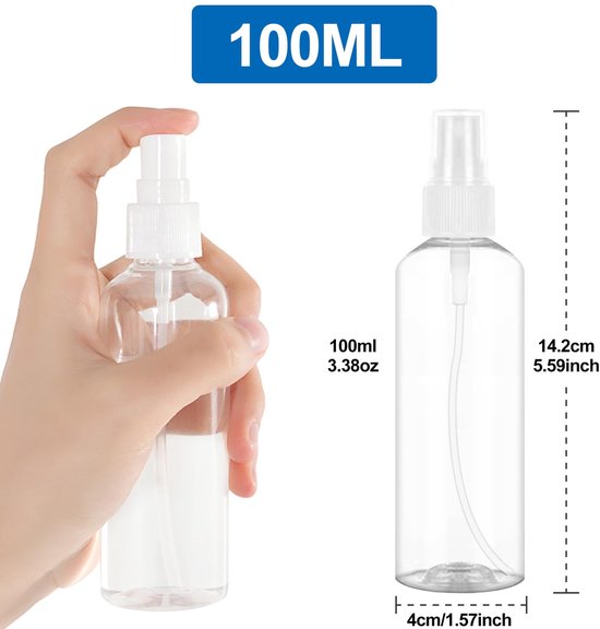 IMPERATORIS® Reisflesjes Set met trechter - Navulbare Flesjes - Voor Shampoo en Lotion - Kunststof - Set van 4 - 100 ml - Transparant van imperatoris — afbeelding 2