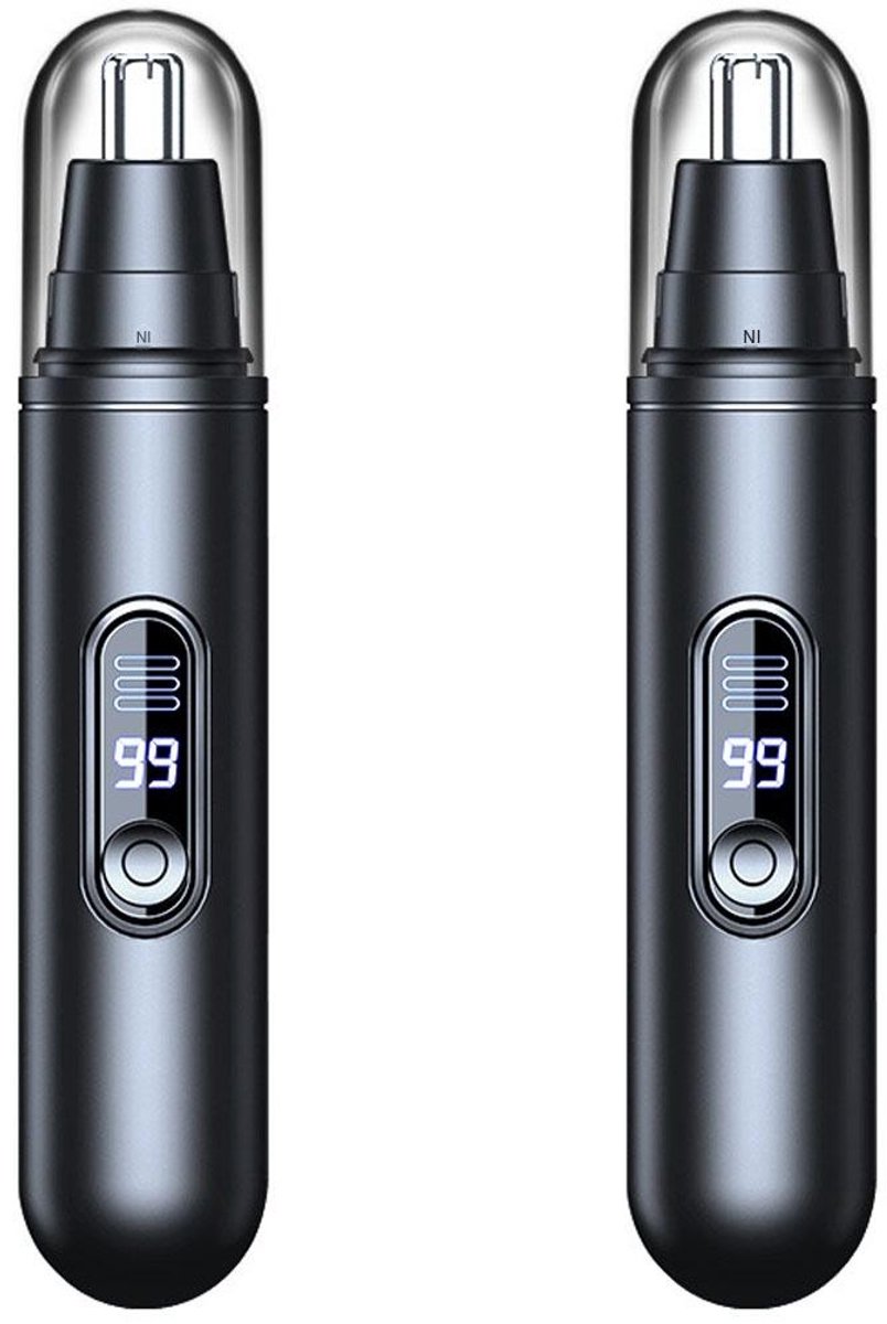 longziming -2 stuks Neushaartrimmer USB Oplaadbaar – Unisex Neustrimmer met Dubbel Mes – Voor Neus, Oor, Wenkbrauwen, Baard en Gezichtshaar – Waterdicht en Stil – Compact voor Thuis en Reizen